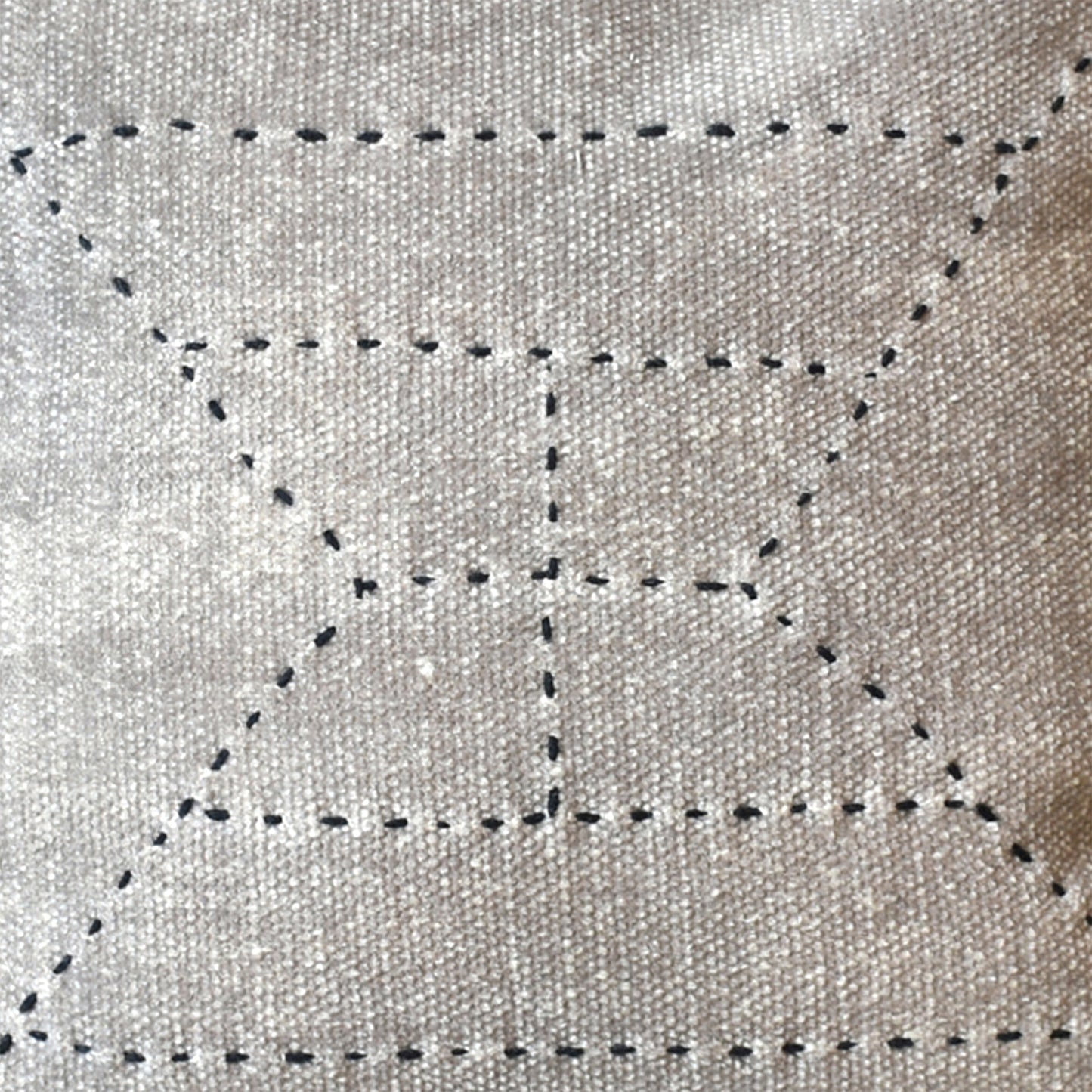 Steppe Pillow, Cotton, Printed, Wool, Taupe, Pitloom, Flat Weave