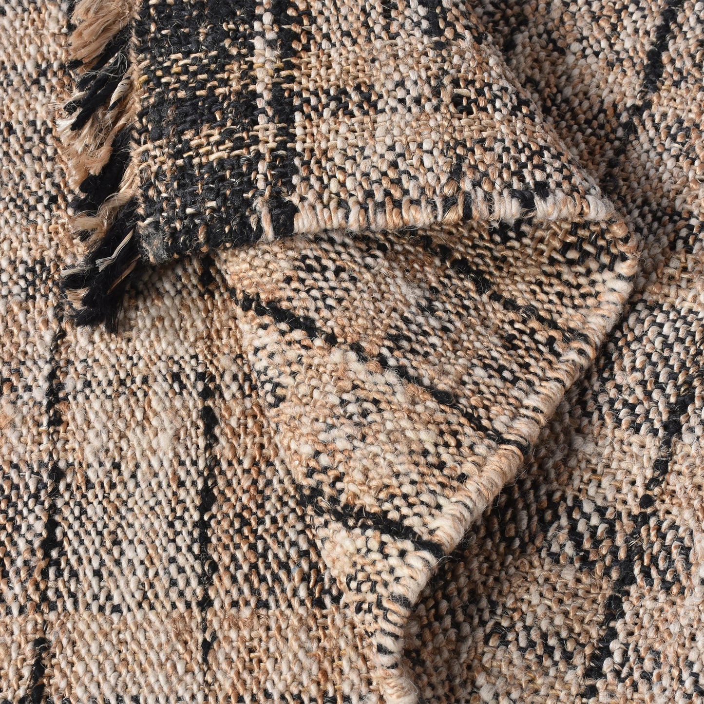 Area Rug, Bedroom Rug, Living Room Rug, Living Area Rug, Indian Rug, Office Carpet, Office Rug, Shop Rug Online, Jute, Hand Spun Yarn, Natural, Charcoal, Punja, Flat Weave, textured