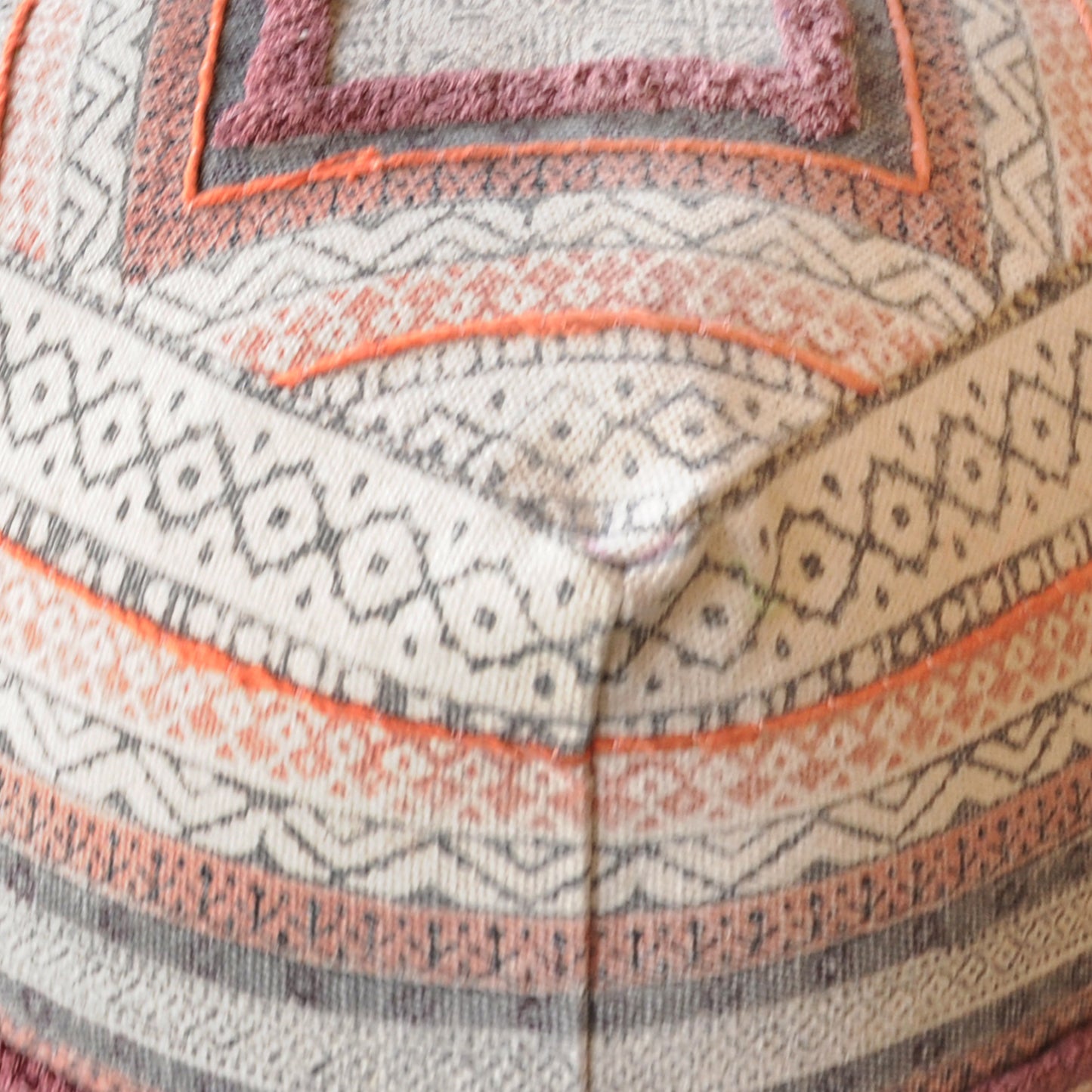 Tigris Pouf, Cotton/ Printed, Multi, Pitloom, All Cut