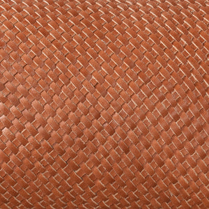 Tongo Cushion, Italian Leather, Tan, Hm Stitching, Flat Weave