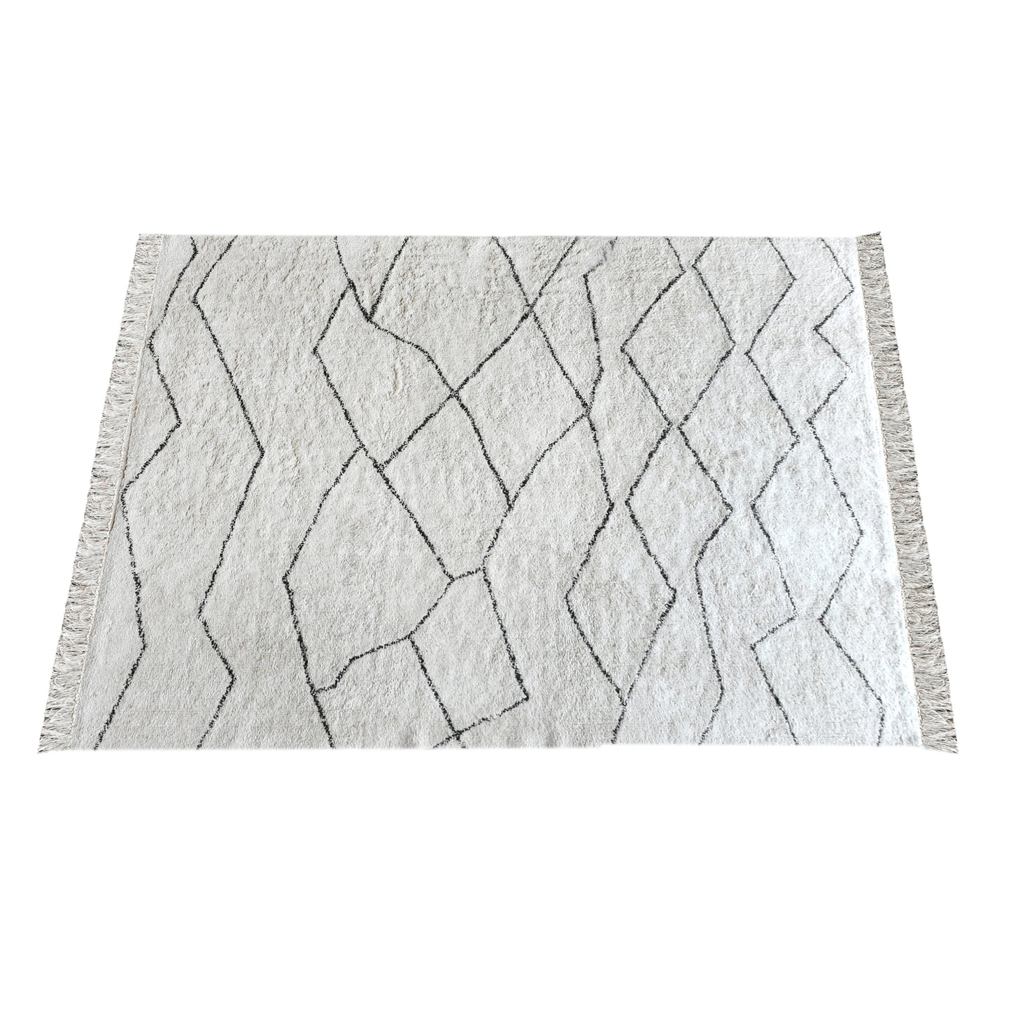 Area Rug, Bedroom Rug, Living Room Rug, Living Area Rug, Indian Rug, Office Carpet, Office Rug, Shop Rug Online, Cotton, Natural White, Charcoal, Bm Fn, All Cut, Geometrical