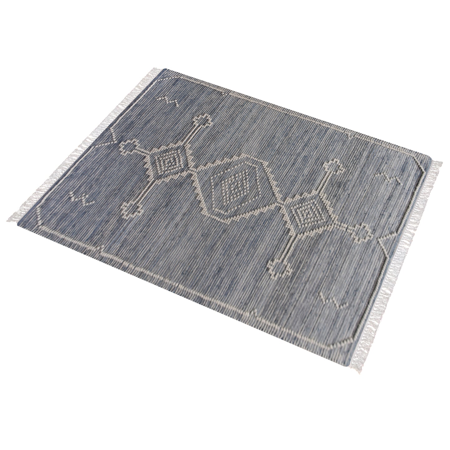 Area Rug, Bedroom Rug, Living Room Rug, Living Area Rug, Indian Rug, Office Carpet, Office Rug, Shop Rug Online, Denim, Wool, Natural White, Blue, bohemian