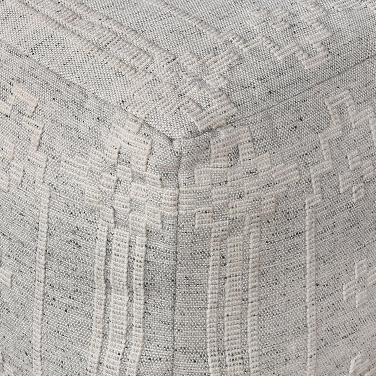 Valence Pouf, Pet, Grey/ Natural White, Pitloom, Flat Weave