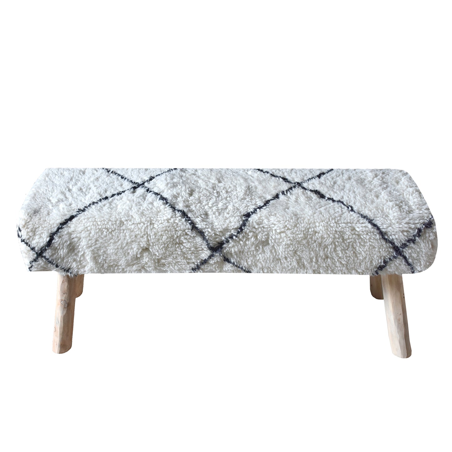 Walmer Bench, Nz Wool, Natural White, Charcoal, BM FN / ALL CUT