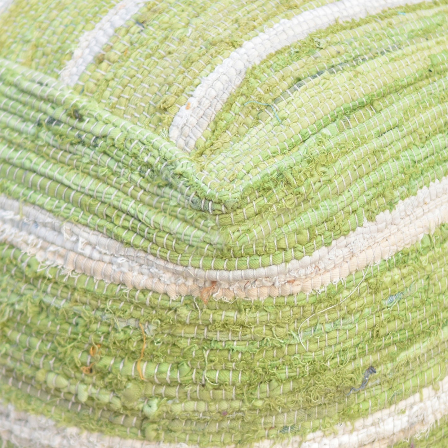 Wanton Pouf, Cotton, Green, Pitloom, Flat Weave