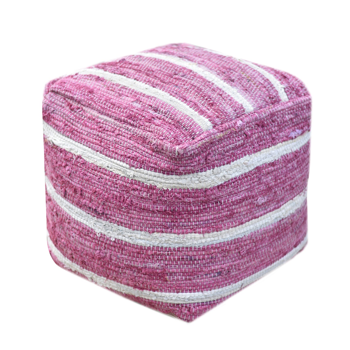 Wanton Pouf, Cotton, Bubble Gum, Pitloom, Flat Weave