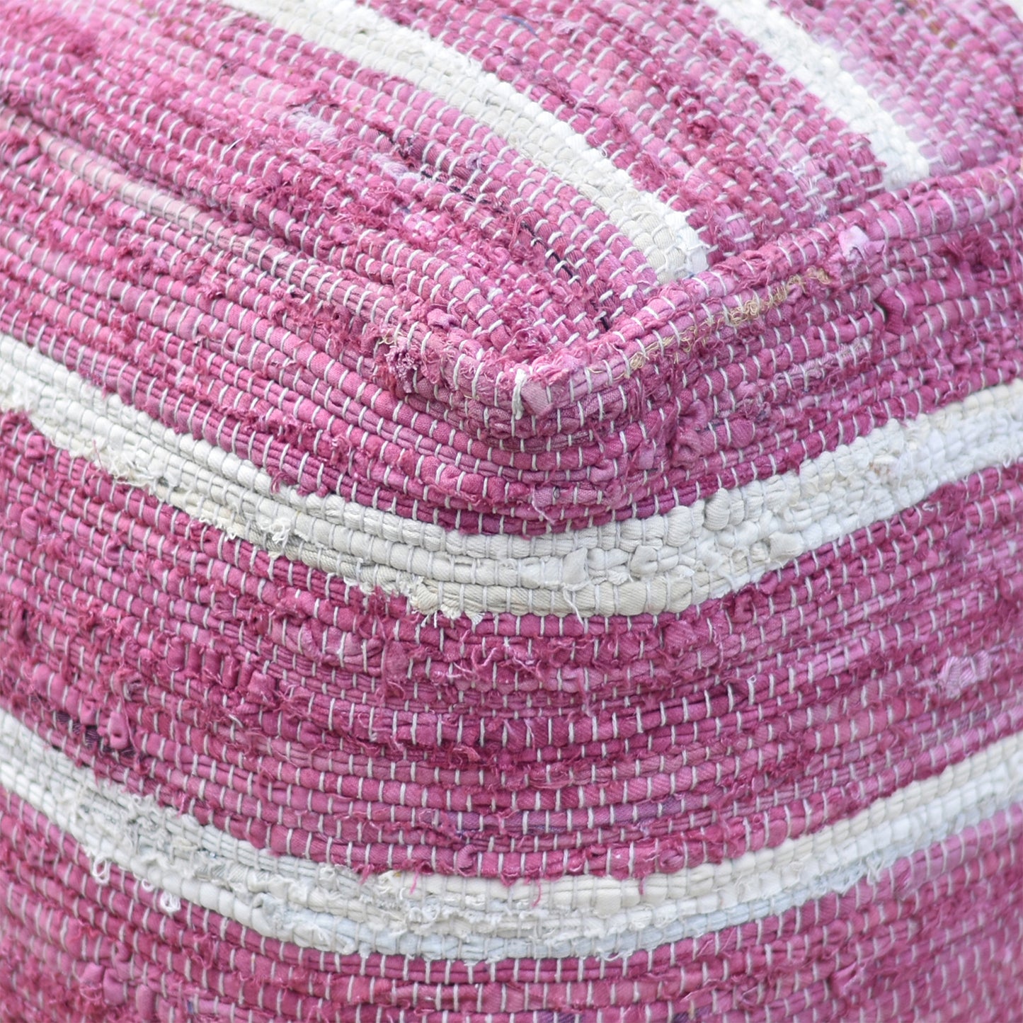 Wanton Pouf, Cotton, Bubble Gum, Pitloom, Flat Weave