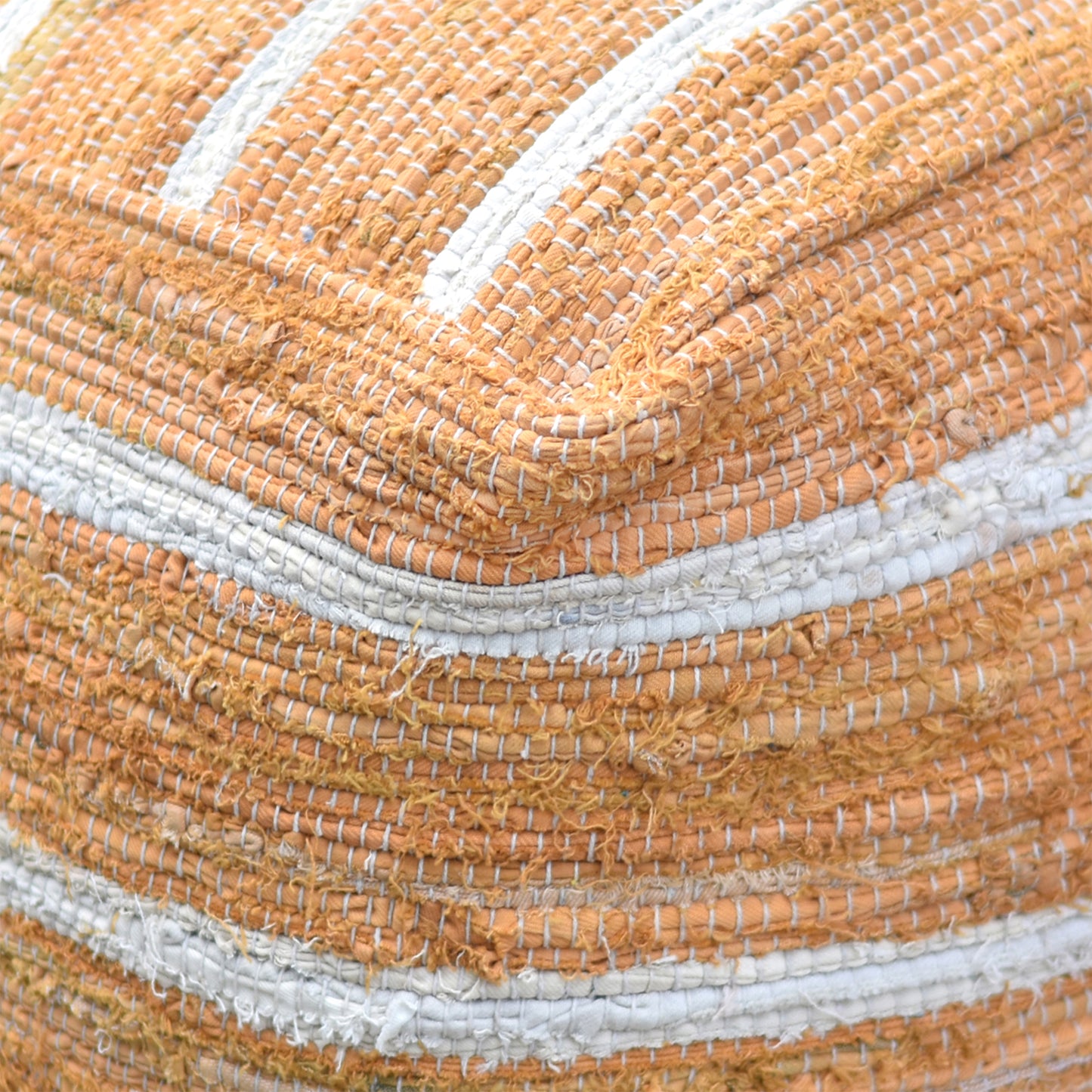 Wanton Pouf, Cotton, Orange, Pitloom, Flat Weave