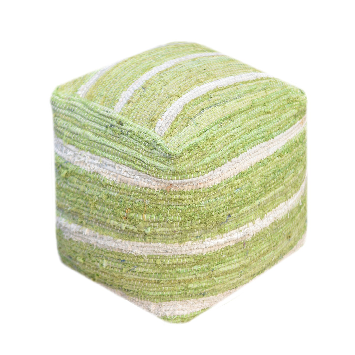 Wanton Pouf, Cotton, Green, Pitloom, Flat Weave
