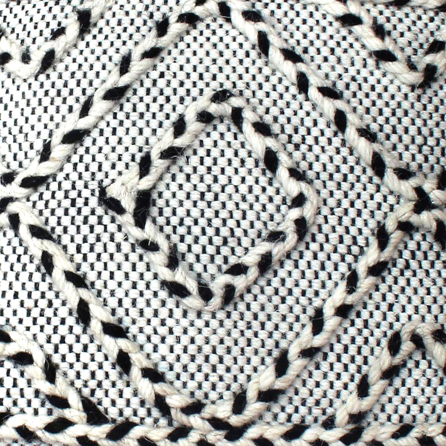 Zeehan Pillow, Wool, Natural White, Charcoal, Pitloom, Flat Weave