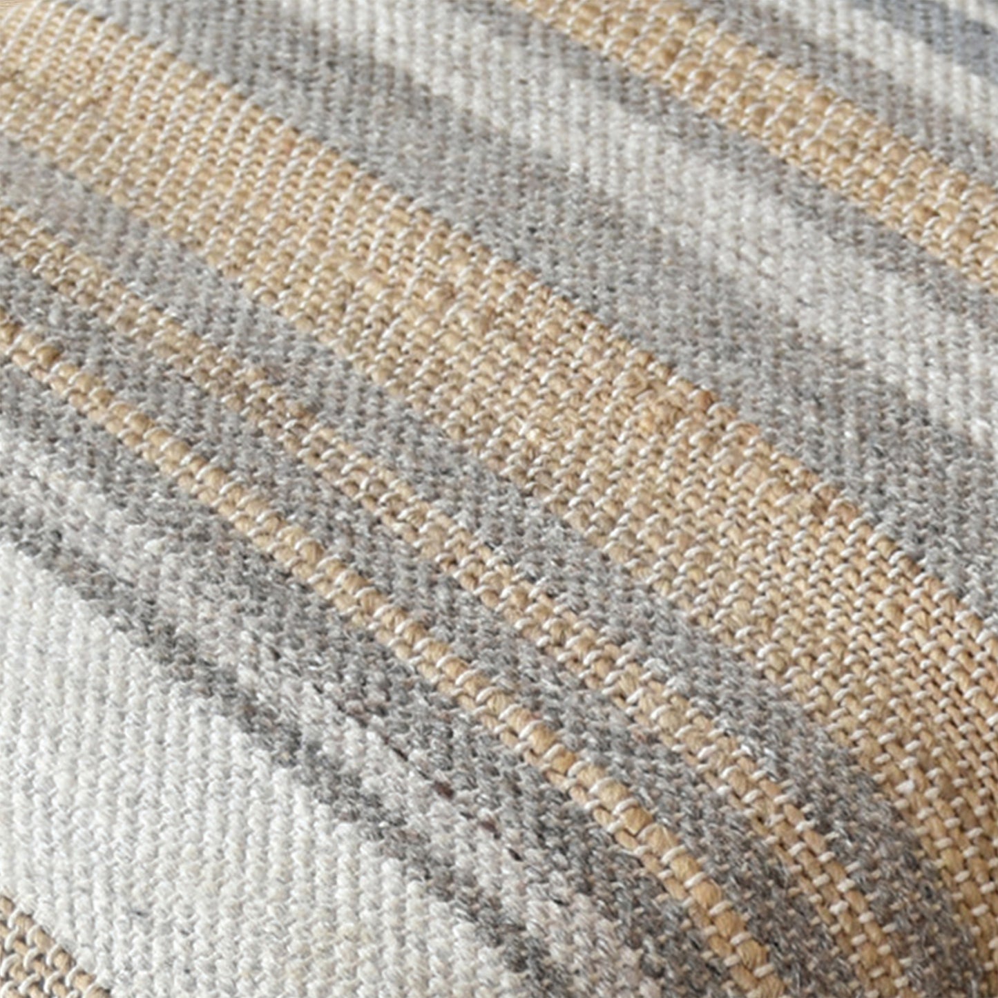Zenon Foot Stool, Hemp/ Wool/ Viscose, Natural
