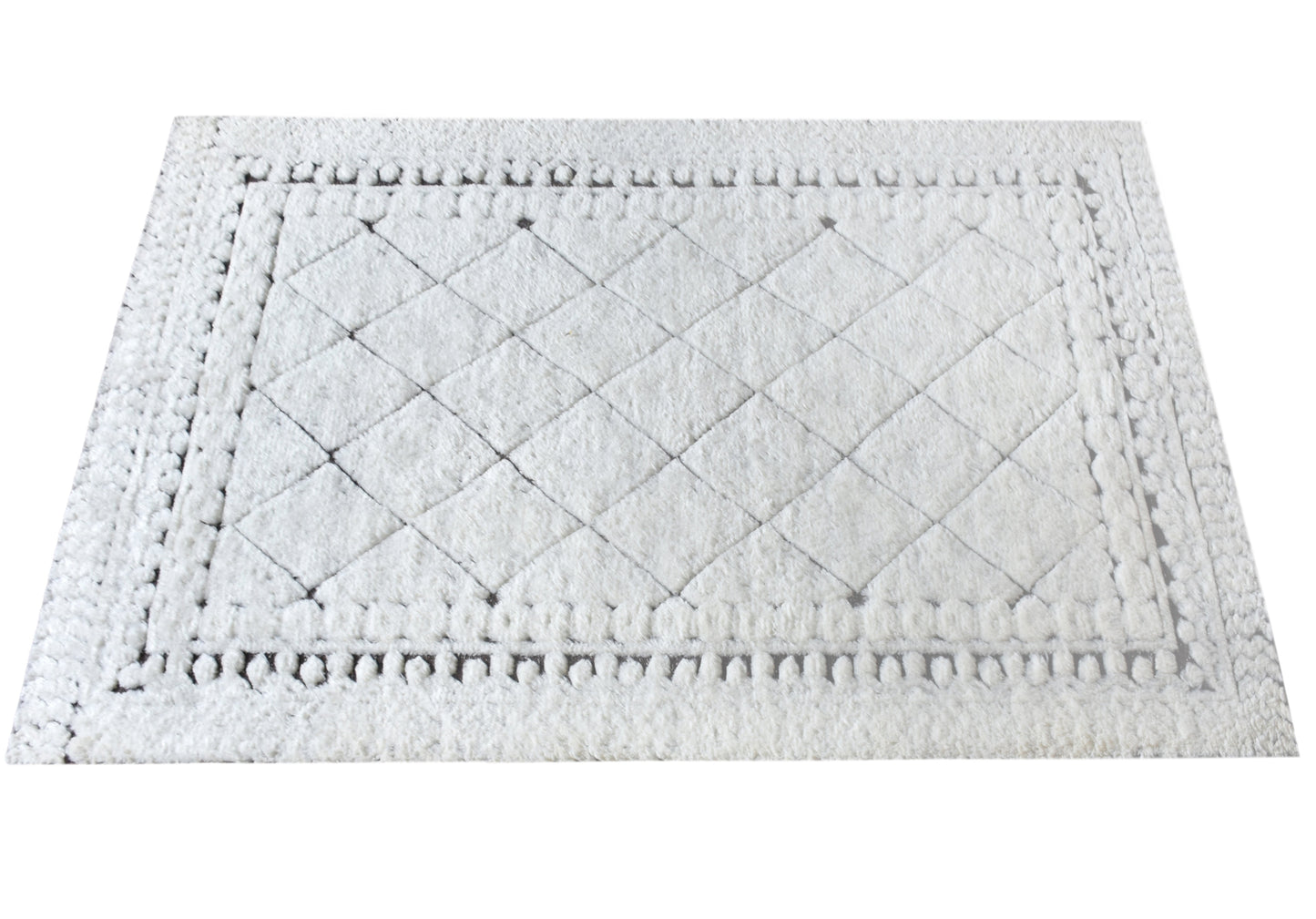 Area Rug, Bedroom Rug, Living Room Rug, Living Area Rug, Indian Rug, Office Carpet, Office Rug, Shop Rug Online, Nz Wool, Viscose, Natural White, Hand knotted, All Cut, Geometrical