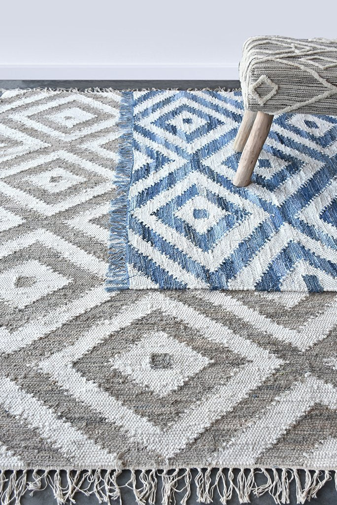 Area Rug, Bedroom Rug, Living Room Rug, Living Area Rug, Indian Rug, Office Carpet, Office Rug, Shop Rug Online, Denim, Recycled Fabric, Pitloom, Flat Weave, diamond