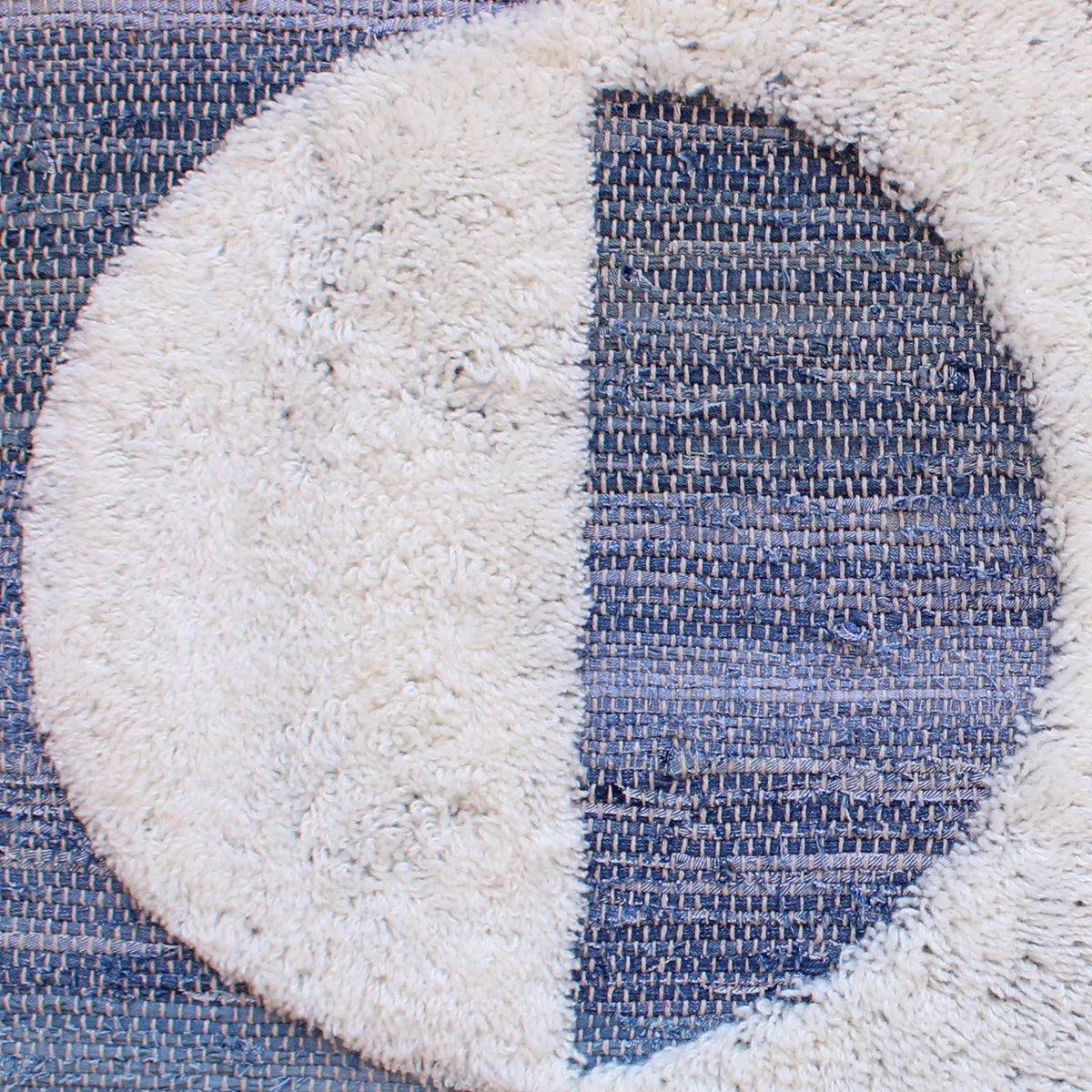ALLCOTT WALL ART AND PARTON WALL ART - BLUE/IVORY - HANDWOVEN/OVER TUFTED - DENIM/WOOL & MDF