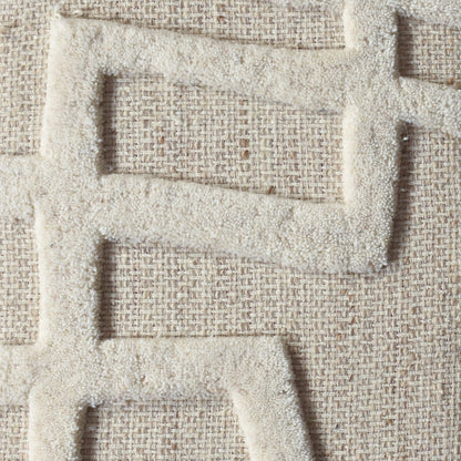 MURISTAN WALL ART AND MAALOT WALL ART - BEIGE/IVORY - HAND WOVEN / OVER TUFTED - WOOL & MDF