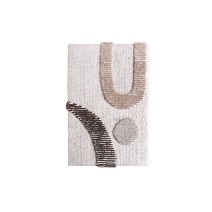 PIRES WALL ART AND OSASCO WALL ART - IVORY/BROWN - HAND WOVEN / OVER TUFTED - WOOL & MDF