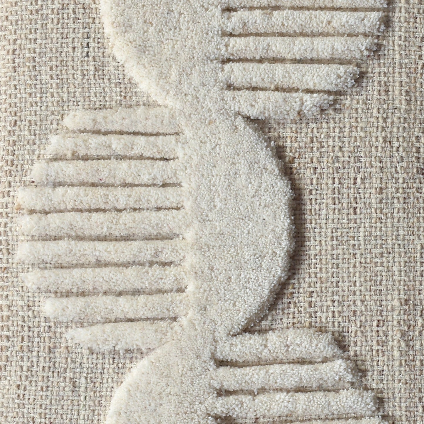 YUNA WALL ART AND YARNOT WALL ART - BEIGE/IVORY - HAND WOVEN / OVER TUFTED - WOOL & MDF