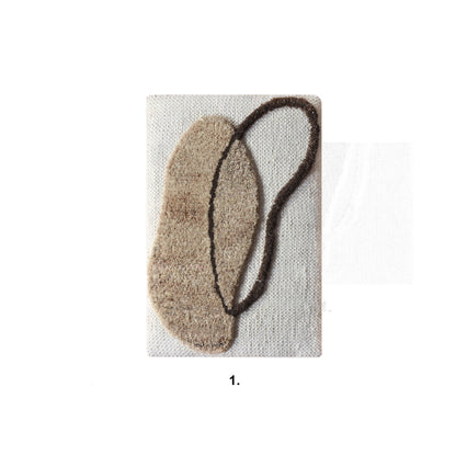 ZUCKERT WALL ART AND ZIEMLAK WALL ART - IVORY/BEIGE/BROWN - HAND WOVEN / OVER TUFTED - WOOL & MDF