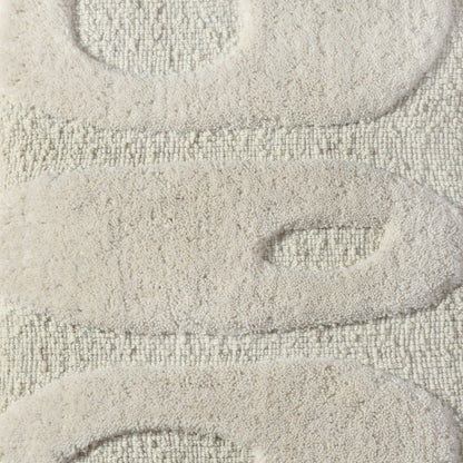 ANTTI  WALL ART AND ALANKOT WALL ART - IVORY - HAND WOVEN / OVER TUFTED - WOOL & MDF