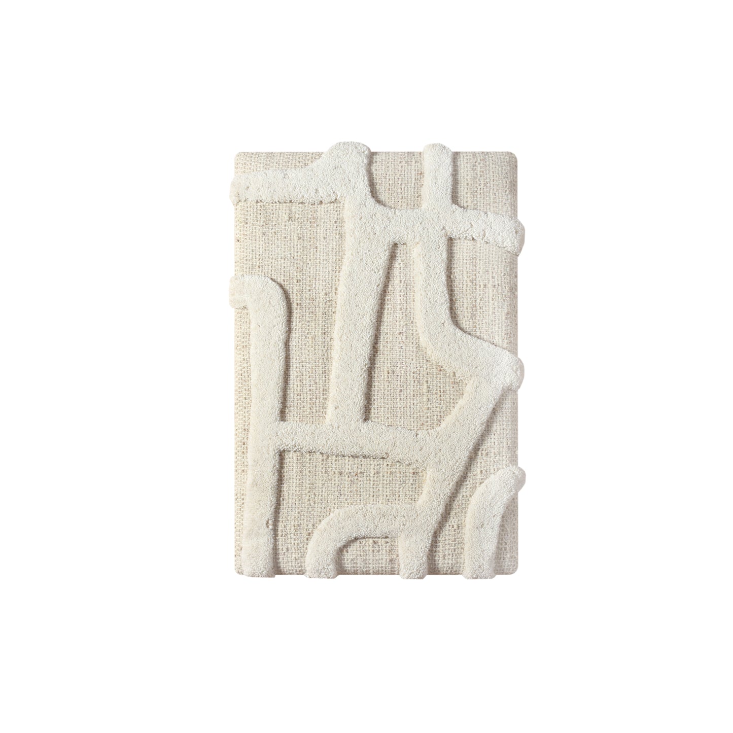 ELONTI WALL ART AND HUVILA WALL ART - BEIGE/IVORY - HAND WOVEN / OVER TUFTED - WOOL & MDF
