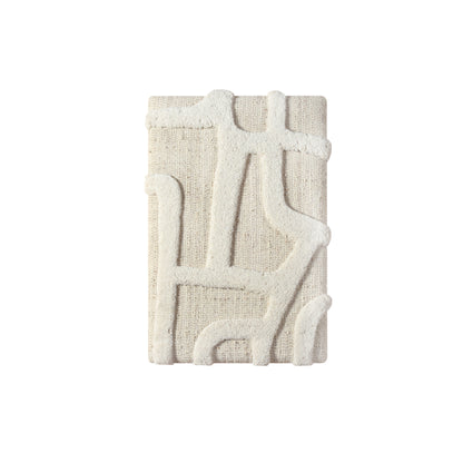 ELONTI WALL ART AND HUVILA WALL ART - BEIGE/IVORY - HAND WOVEN / OVER TUFTED - WOOL & MDF