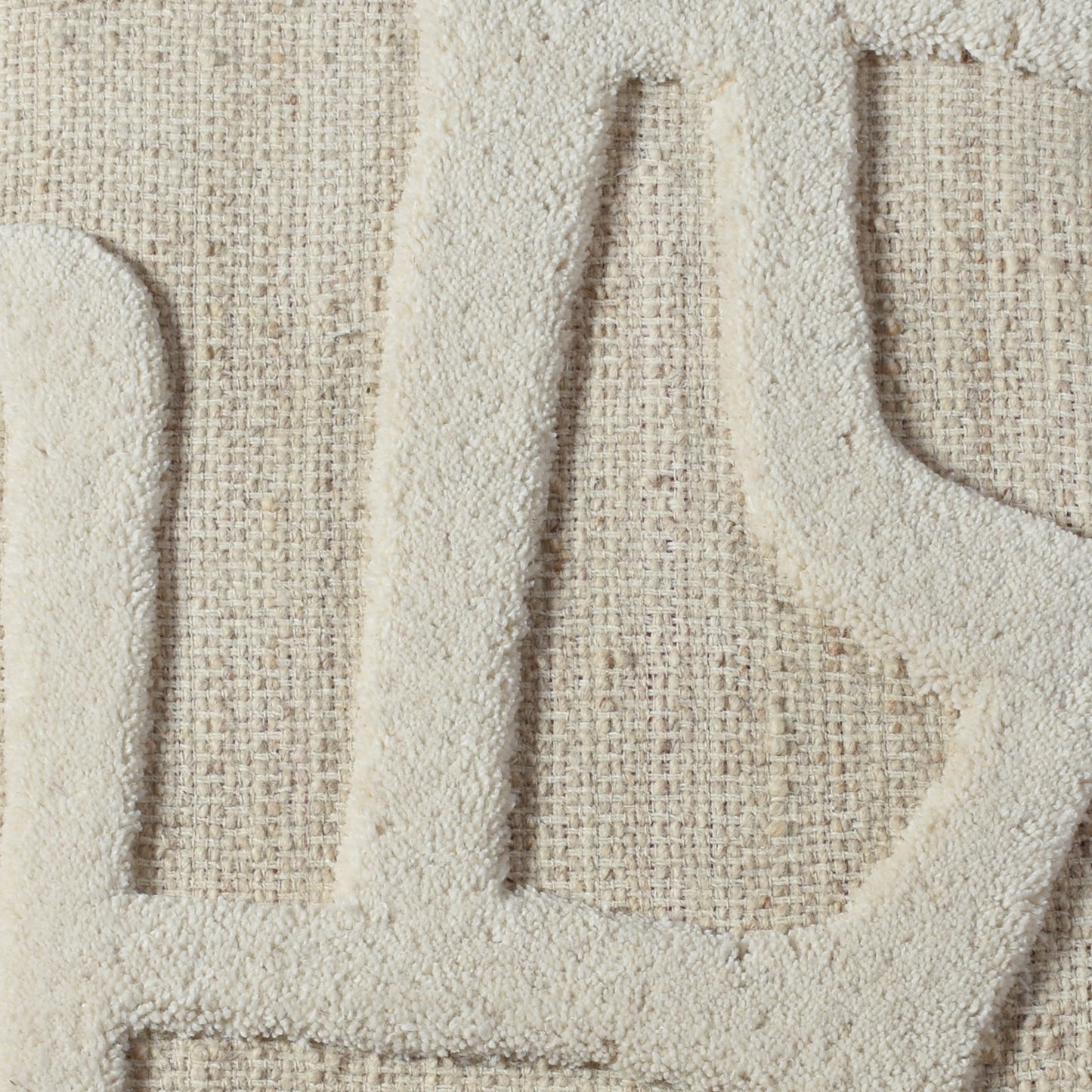 ELONTI WALL ART AND HUVILA WALL ART - BEIGE/IVORY - HAND WOVEN / OVER TUFTED - WOOL & MDF