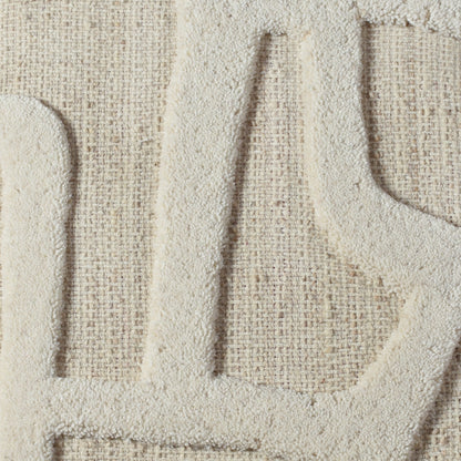 ELONTI WALL ART AND HUVILA WALL ART - BEIGE/IVORY - HAND WOVEN / OVER TUFTED - WOOL & MDF