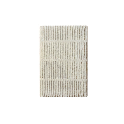EMILIEN WALL ART AND ENSI WALL ART -  IVORY/NATURAL GREY - HAND WOVEN / OVER TUFTED - WOOL & MDF