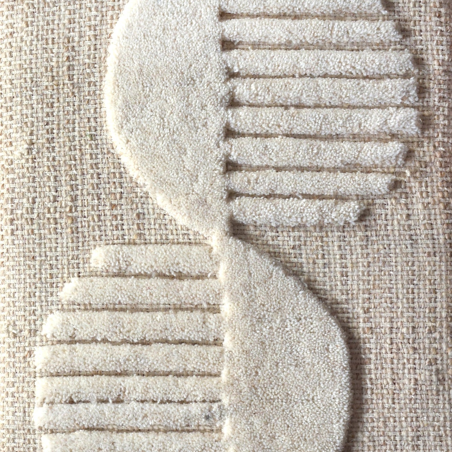 YUNA WALL ART AND YARNOT WALL ART - BEIGE/IVORY - HAND WOVEN / OVER TUFTED - WOOL & MDF