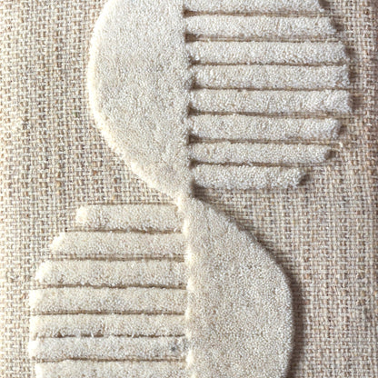 YUNA WALL ART AND YARNOT WALL ART - BEIGE/IVORY - HAND WOVEN / OVER TUFTED - WOOL & MDF