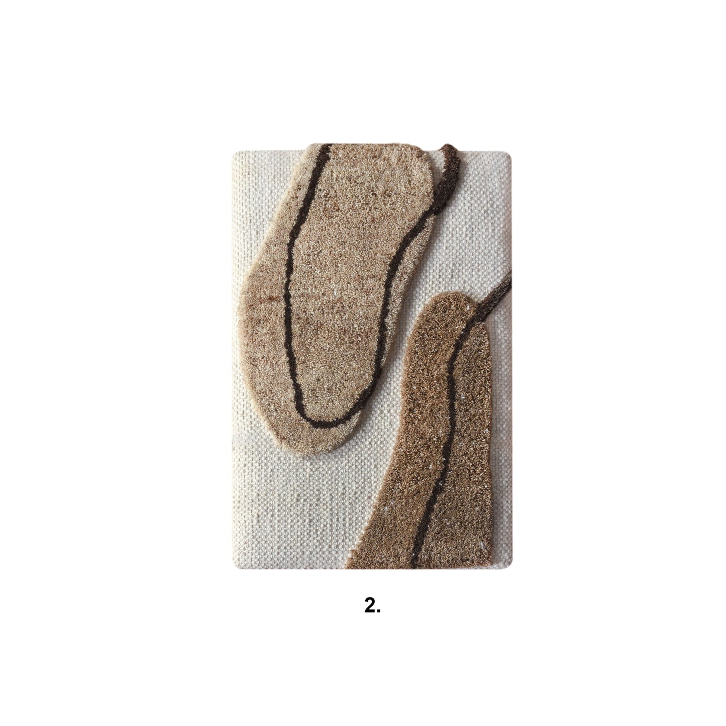 ZUCKERT WALL ART AND ZIEMLAK WALL ART - IVORY/BEIGE/BROWN - HAND WOVEN / OVER TUFTED - WOOL & MDF