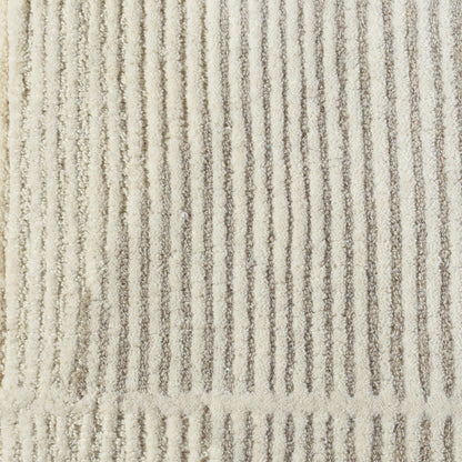 EMILIEN WALL ART AND ENSI WALL ART -  IVORY/NATURAL GREY - HAND WOVEN / OVER TUFTED - WOOL & MDF