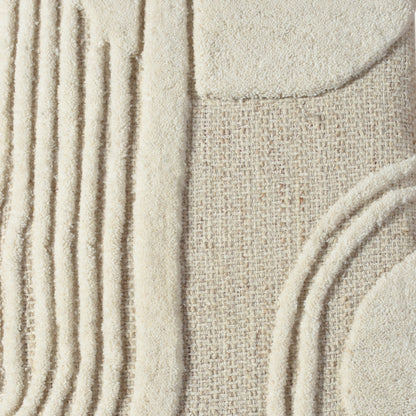 ACKTEN WALL ART AND ERATIE WALL ART - BEIGE/IVORY - HAND WOVEN / OVER TUFTED - WOOL & MDF