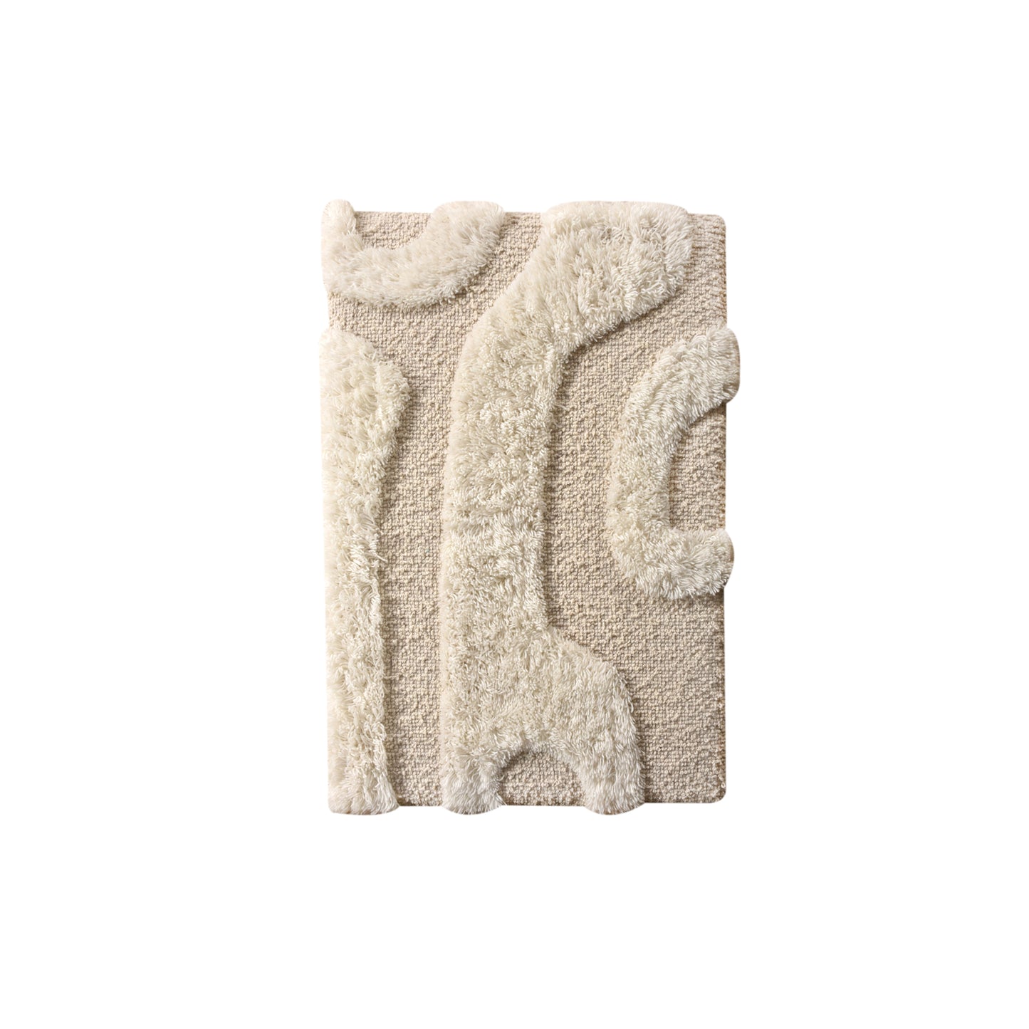 ELINE WALL ART AND GILLAIN WALL ART -  IVORY - HAND WOVEN / OVER TUFTED - WOOL & MDF