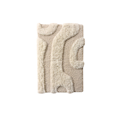 ELINE WALL ART AND GILLAIN WALL ART -  IVORY - HAND WOVEN / OVER TUFTED - WOOL & MDF
