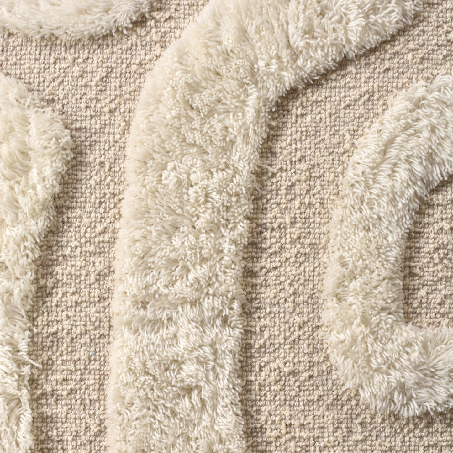 ELINE WALL ART AND GILLAIN WALL ART -  IVORY - HAND WOVEN / OVER TUFTED - WOOL & MDF