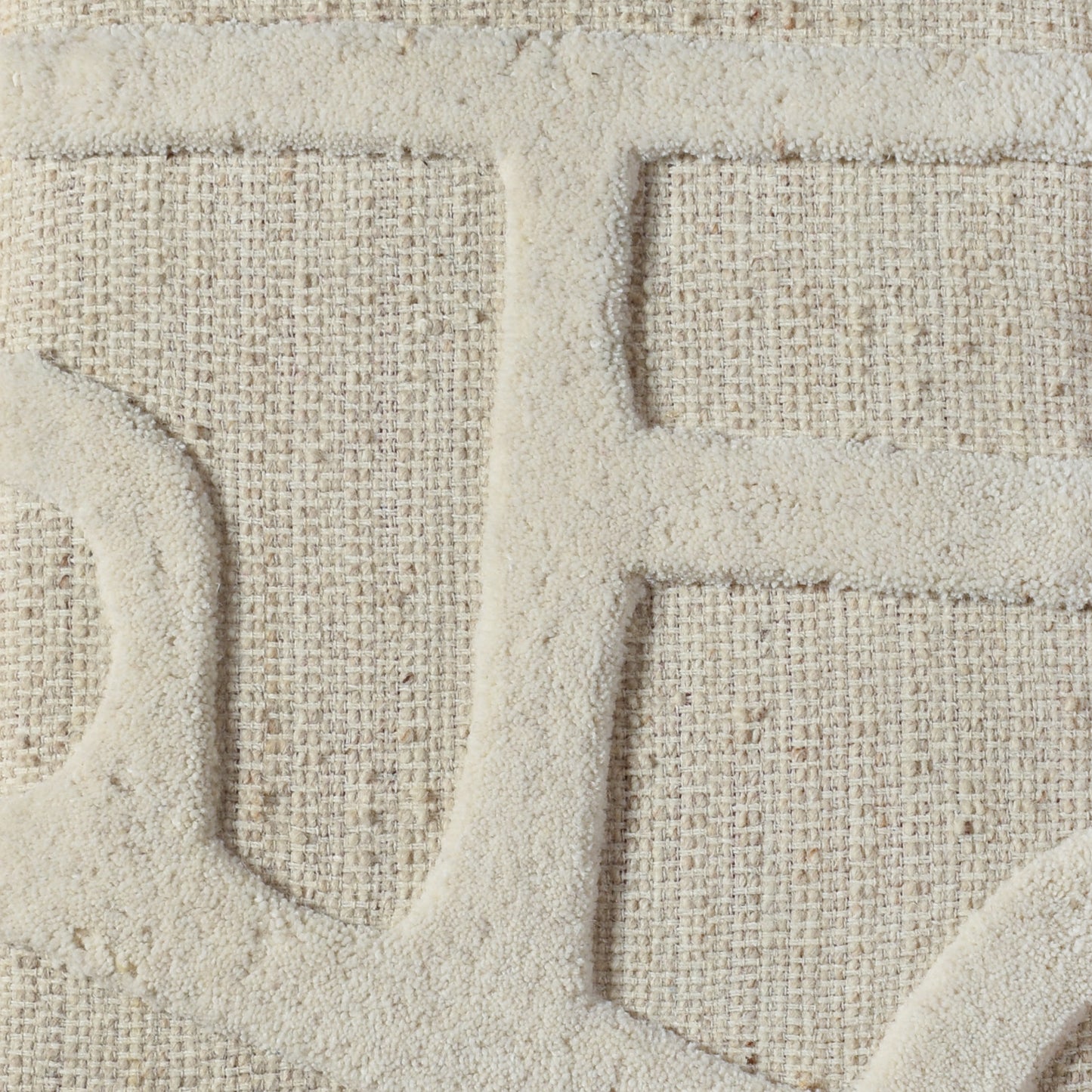 ELONTI WALL ART AND HUVILA WALL ART - BEIGE/IVORY - HAND WOVEN / OVER TUFTED - WOOL & MDF