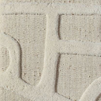 ELONTI WALL ART AND HUVILA WALL ART - BEIGE/IVORY - HAND WOVEN / OVER TUFTED - WOOL & MDF