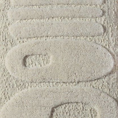 ANTTI  WALL ART AND ALANKOT WALL ART - IVORY - HAND WOVEN / OVER TUFTED - WOOL & MDF