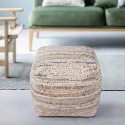 ADALEE POUF - WOOL/ JUTE