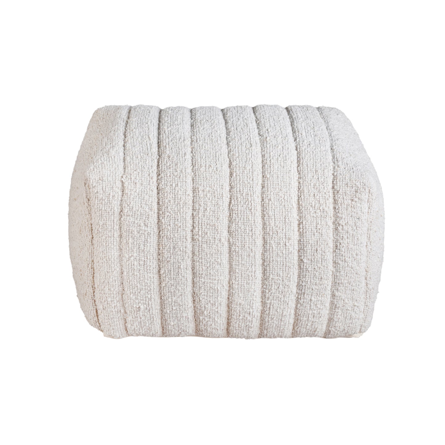 AGNAW POUF - IVORY - HAND WOVEN - WOOL