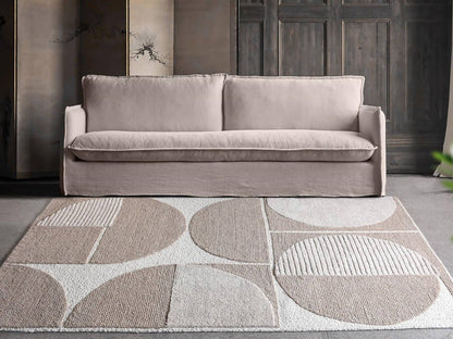 ALDINE RUG - IVORY/BEIGE - HAND WOVEN/OVER TUFTED - WOOL/VISCOSE