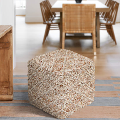 AMBLER POUF - WOOL/ JUTE