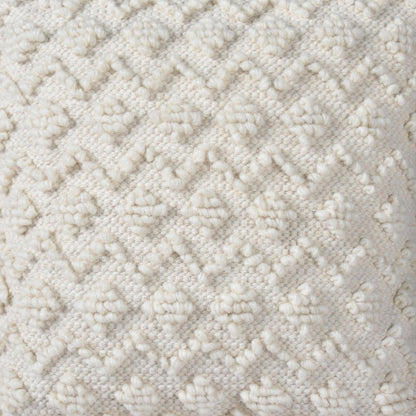 AMBOISE CUSHION - WOOL/COTTON - IVORY