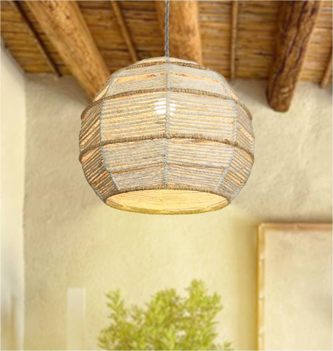 AMERICO LAMP - IVORY/NATURAL - HAND MADE - JUTE
