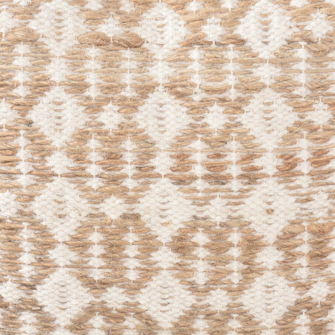 Argens Cushion, 45x45 cm, Natural, Natural White, Jute, Wool, Hand Woven, Pitloom, Flat Weave