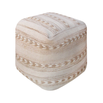 ARSANIO POUF - WOOL - NATURAL WHITE/BEIGE