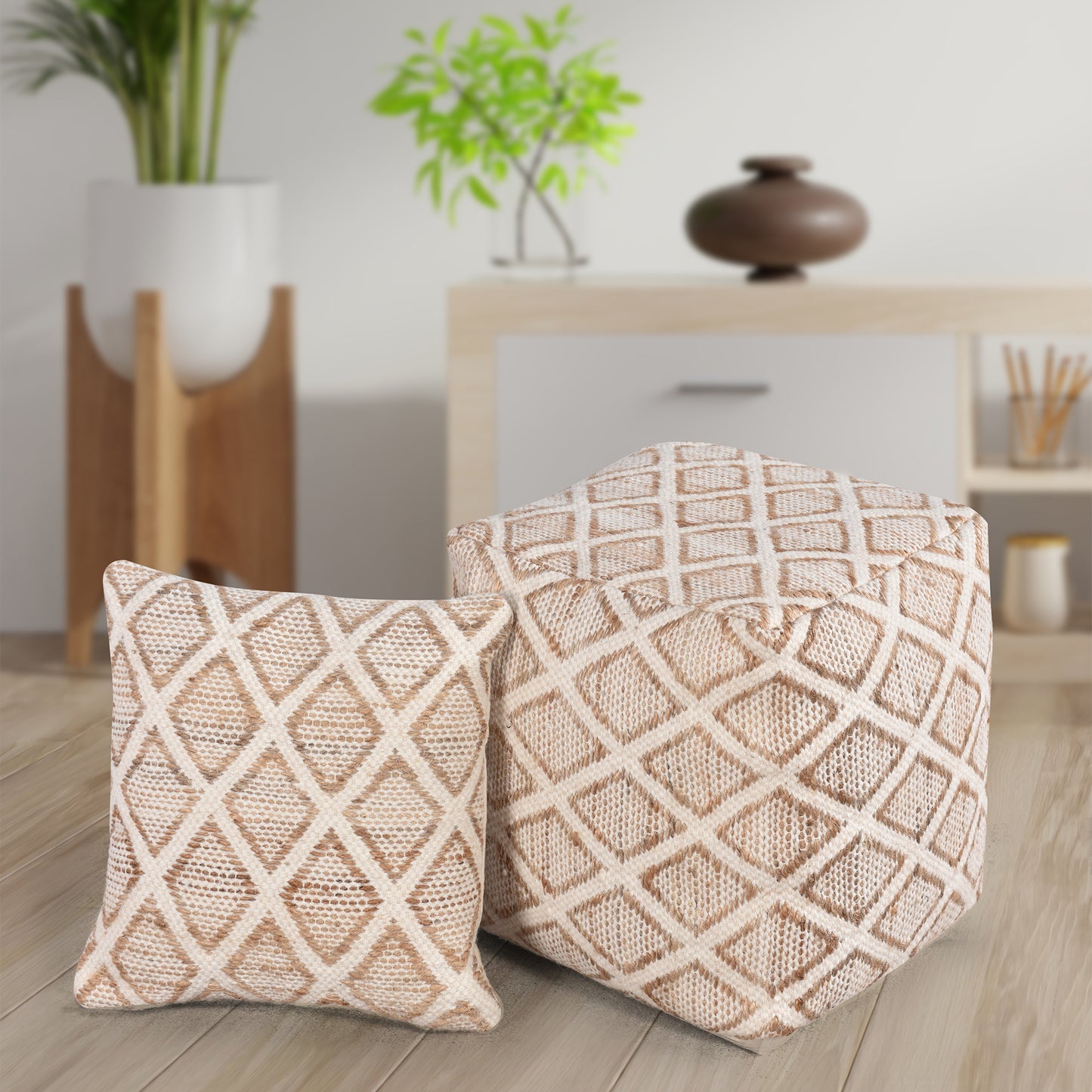 ATERNO POUF - JUTE/ WOOL