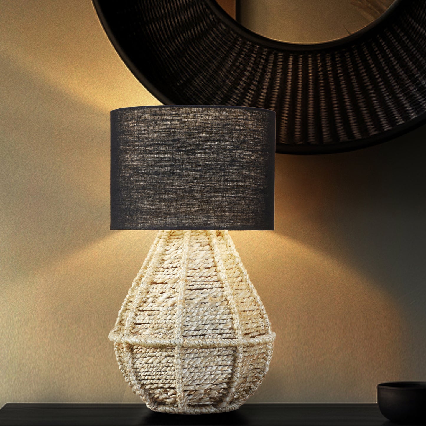 AUREA TABLE LAMP - LIGHT NATURAL - HAND MADE - JUTE