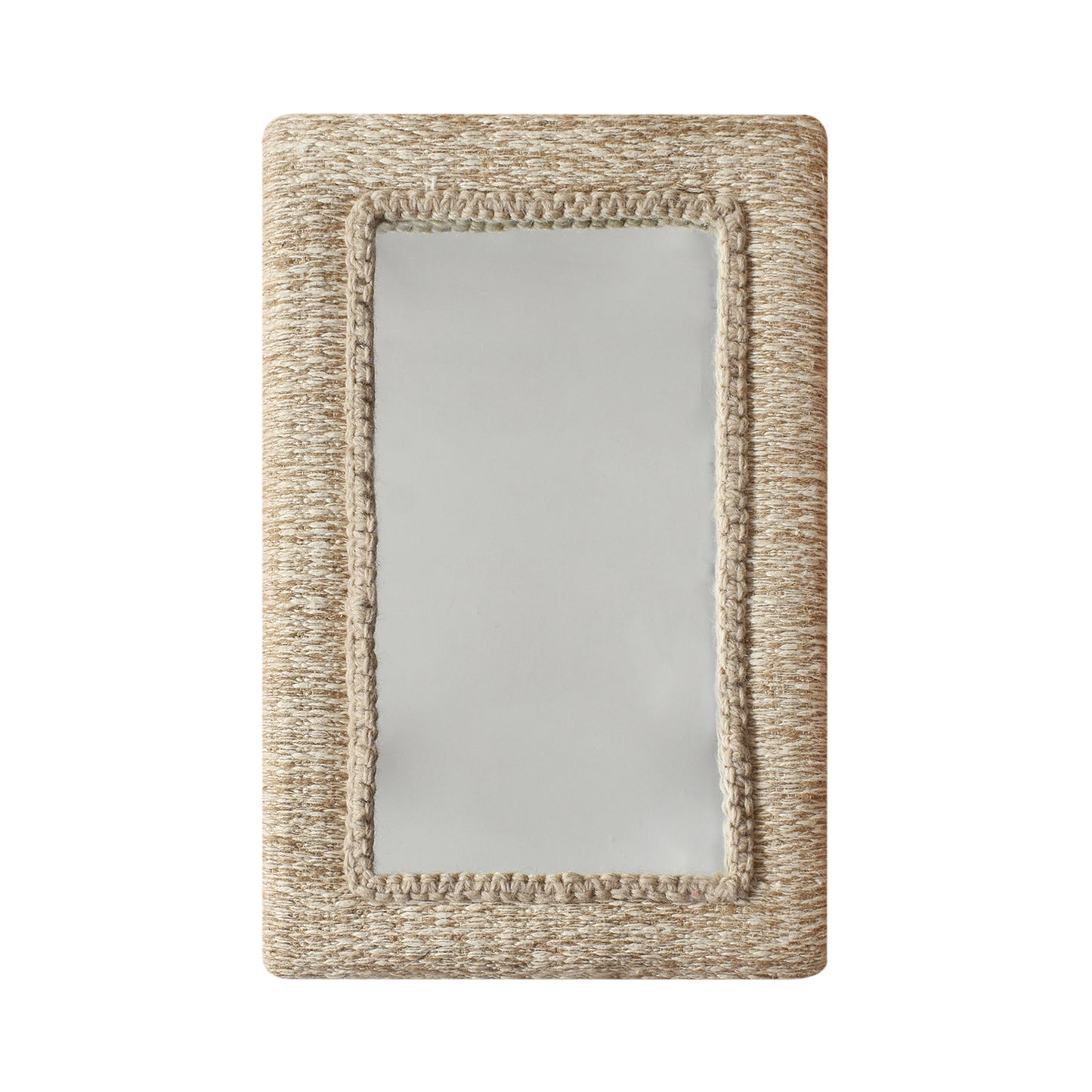 BALANDRA WALL MIRROR - IVORY/NATURAL - HAND WOVEN - JUTE /WOOL/COTTON & MDF
